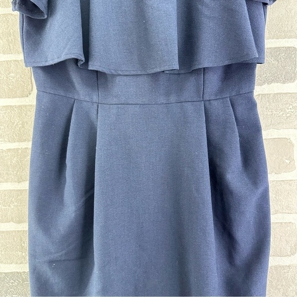ASOS Double layer mini wiggle dress navy size 4 - Picture 5 of 8